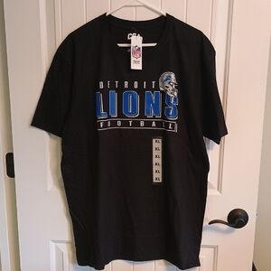 NWat Men's XL Detroit Lions Football Black T-Shirt CSA